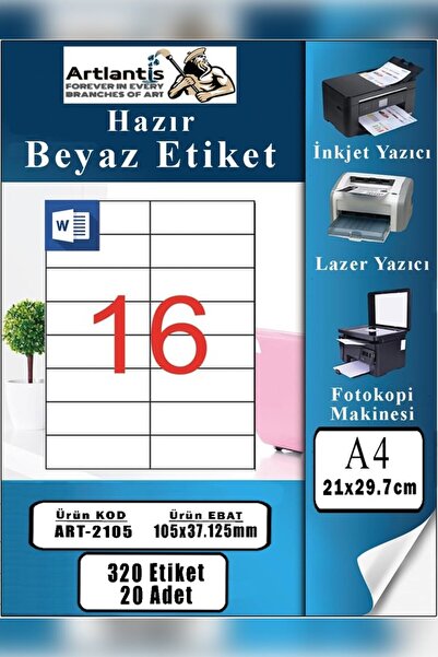 Artlantis A4 etiketa spremna za štampanje 105x37.1 mm 20 listova 1 paket od 1...