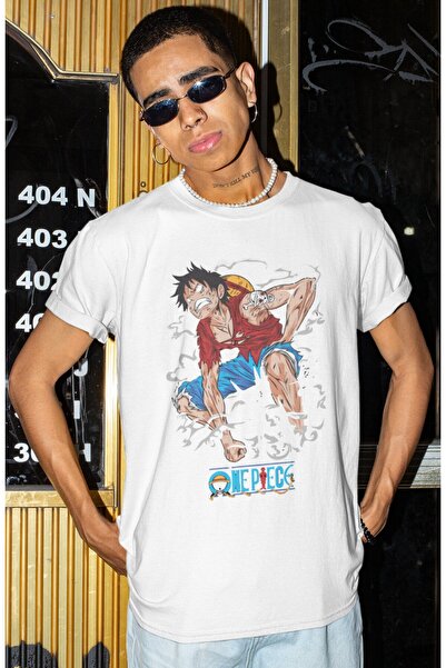 SEVBANO تي شيرت مونكي دي لوفي مطبوع عليه شخصية أنمي من قطعة واحدة للجنسين مقا...