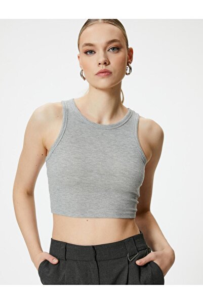 LUSHİGO Halter Neck Women's Cool Basic Gray Undershirt 00027