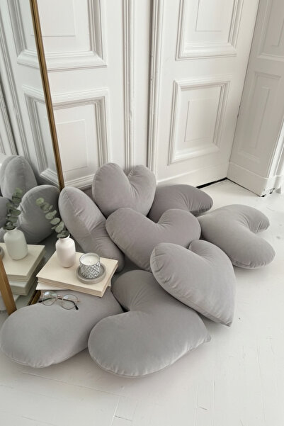 FARCY 1 Piece XXL Size Velvet Fabric Decorative Heart Pillow (60 cm)