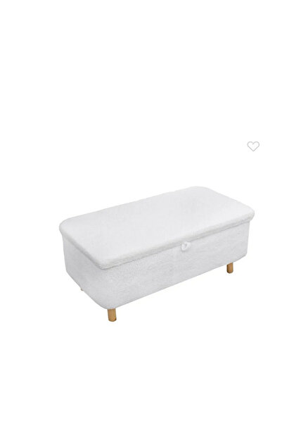 HGEG Taburet Alb cu Spatiu de Depozitare Teddy - 90x39x48cm