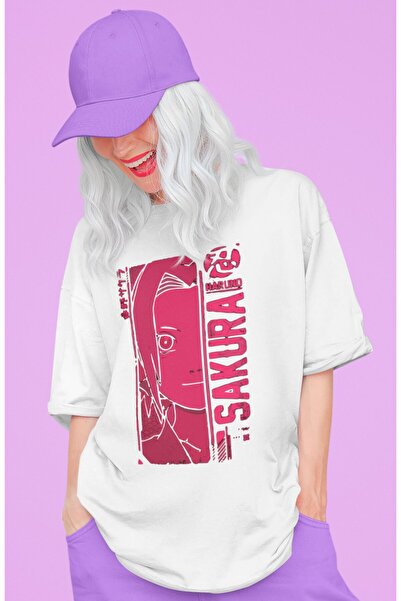 SEVBANO Design Haruno Sakura Printed Unisex Oversize Naruto Anime Series Char...