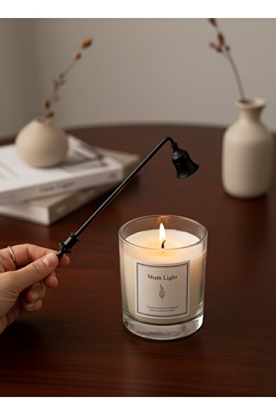 Mumlight Pirinç El Yapımı 23 Cm Mum Söndürücü Siyah Renk