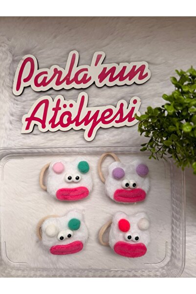 SOFT 2 paketa belih slatkih gumica za kosu sa životinjskim motivima (boja će ...