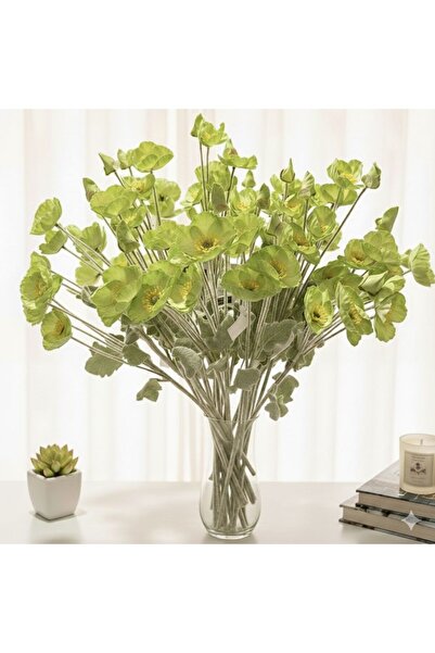 Lilac Home Yapay 4`lü Fıstık Yeşili Gelincik Dalı 60 Cm