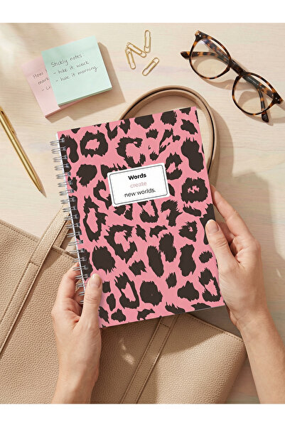 Notisyon Spiral A5 Unlined School Notebook with Lesson Schedule, Leopard Cove...