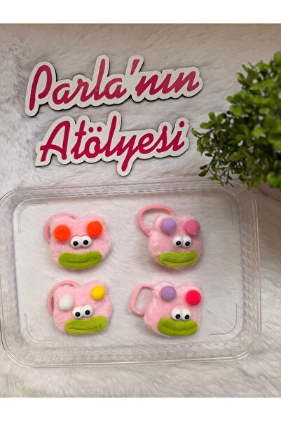 SOFT 2 paketa svetloružičastih slatkih gumica za kosu sa životinjskim motivim...