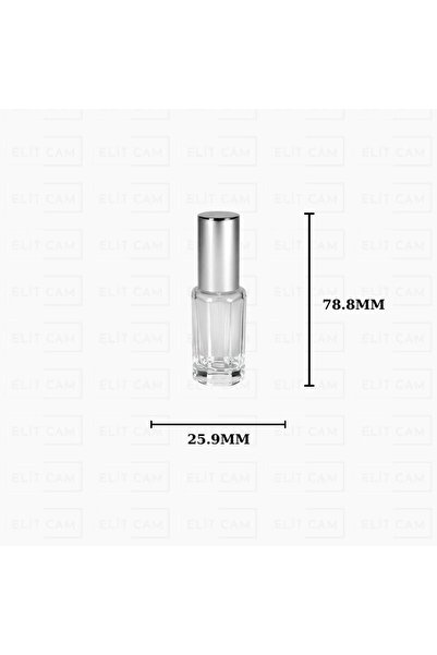 12 ML GÜMÜŞ SPREYLİ CAM PARFÜM ŞİŞESİ - TEKRAR DOLDURULABİLİR - 5 ADET