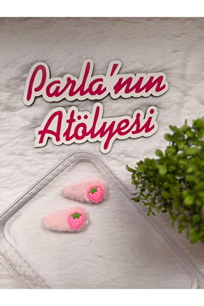 SOFT Набір з 2 рожевих шпильок з фігурками полуничок