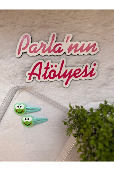 SOFT Набір з 2 відкритих зелених застібок-кнопки у формі жаби