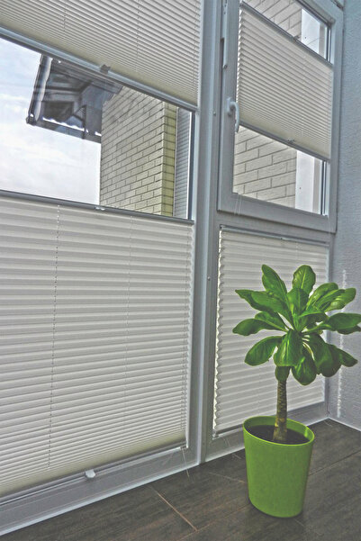 DOKUPER PLİSE (VİDALI) PLİSE CAM BALKON PERDESİ-MUTFAK PERDESİ-OFİS PERDESİ