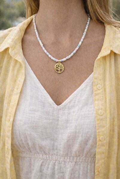 cleopatra takı aksesuar World Tree Handmade Pastel Color Women's Necklace