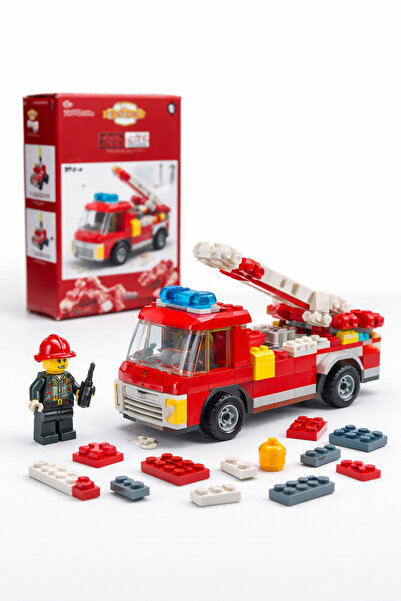 Vera Mini Yapı Blokları – İtfaiye Aracı ve Figürlü Yapboz Seti (26 Parça)