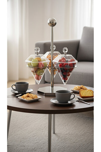 Generic A luxurious serving tray set with an elegant stand and comfortable ha...