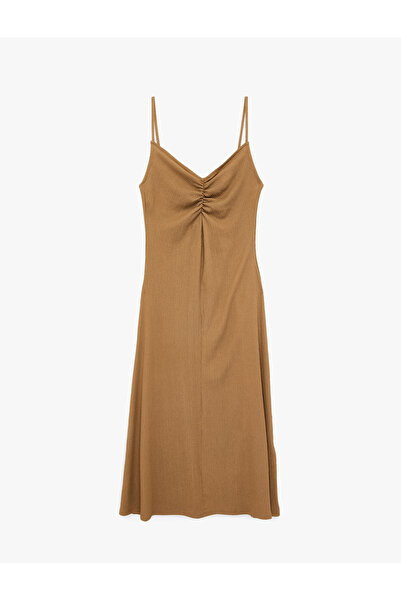 Koton Rochie midi din țesătură Bürümcük, cu croială confortabilă, cu detaliu ...