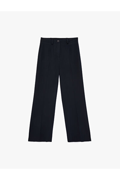 Koton Pantaloni din stofă cu talie înaltă și picior larg, simpli