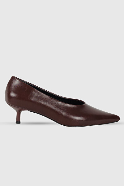 Modezya Clara Bordo Rustik Sivri Burun Kadın Stiletto