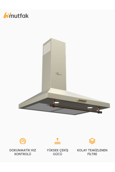 GL GENERAL Rustic 650m3 Çekiş Güçlü 60cm Ankastre Davlumbaz