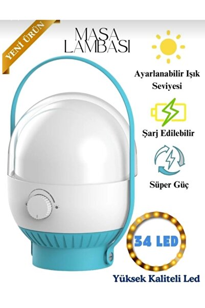 Omax Şarzlı Masa lambası,Işıldak Kamp feneri Dekoratif lamba 34 led