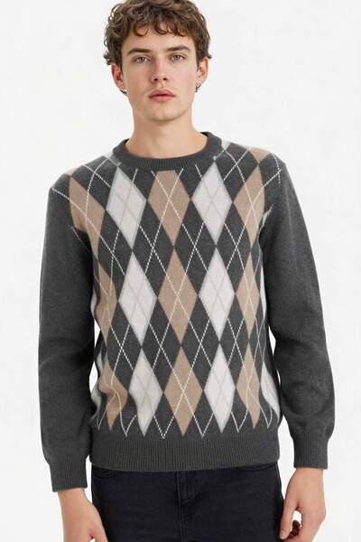 DeFacto Baklava Patterned Knitwear Sweater G6973Ax25Cw