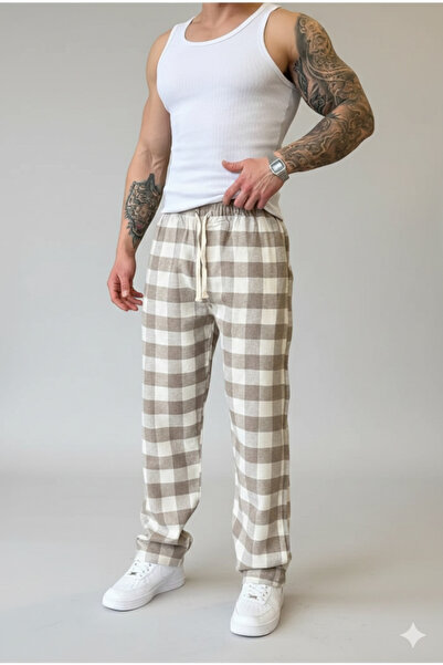 ALİ.COM Unisex Premium Plaid Pattern Pajama Pants Comfortable Unisex Oversize...