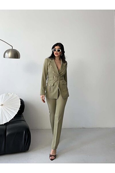 MODA MODERN KESİM KEMERLİ BLAZER & PANTOLON TAKIM