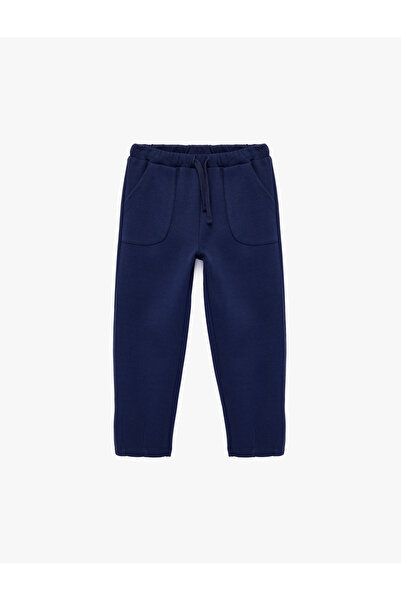 Koton Cotton Basic Sweatpants with Lace-Up Waist and Pocket Detail