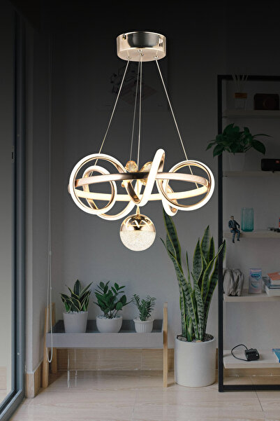 Saatistan Altın Renkli Orta Boy Avize, Koridor ve Mutfak İçin Şık Tasarım