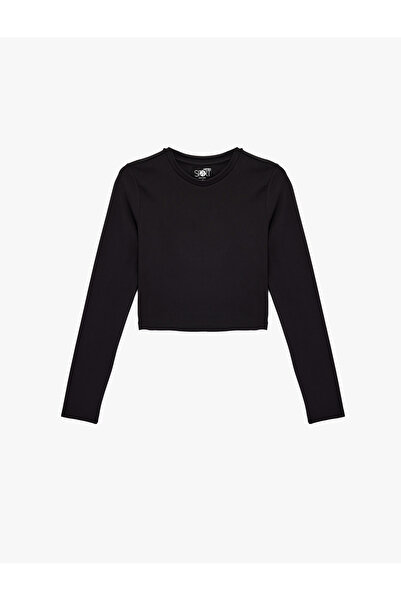 Koton Дълъг ръкав, спортна блуза с тясна кройка и висока яка