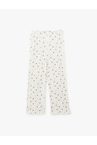 Koton Παντελόνι πιτζάμας με ελαστική μέση, στενή εφαρμογή και φλοράλ σχέδιο