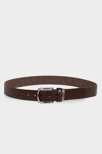 DeFacto Men's Rectangular Buckle Faux Leather Casual Belt H0324Axns