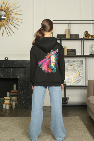 Obaha Horse-themed hoodie jacket in various colors