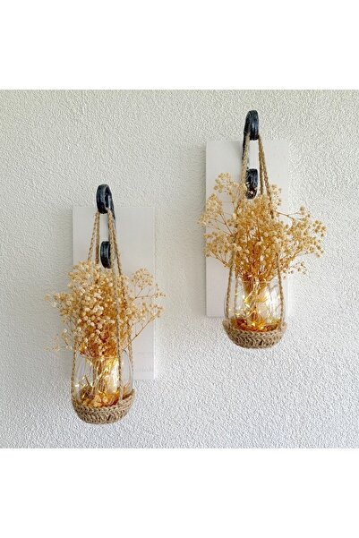 Saatistan Şık Çiçekli Duvar Dekoru Seti, Beyaz Aplikler, Mutfak ve Balkon Dekoru