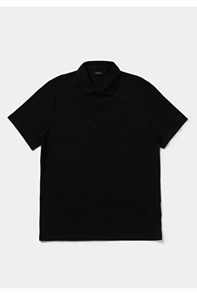 Colin's Regular Fit Polo Neck Plain Men's Black Short Sleeve T-Shirt
