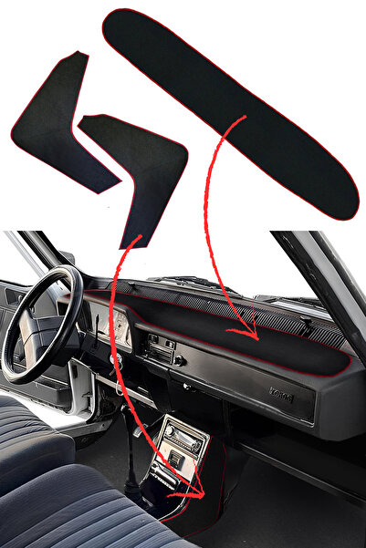 ulustekstil Renault 12 Toros Siyah Torpido Koruma | Vites Orta Konsol Kaplama...