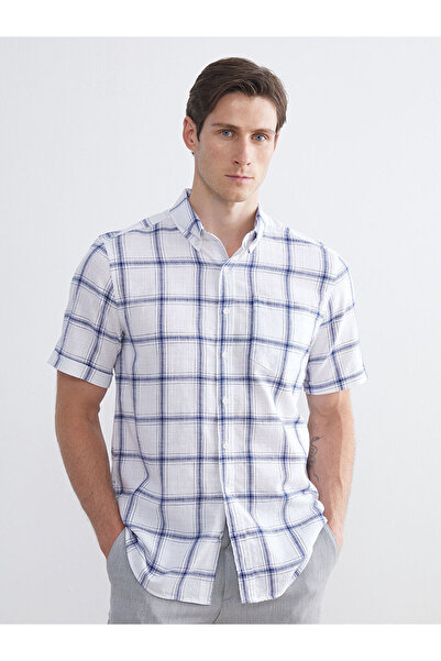 LC Waikiki Peak New Season Regular Fit Short Sleeve Plaid Poplin Men's Shirt