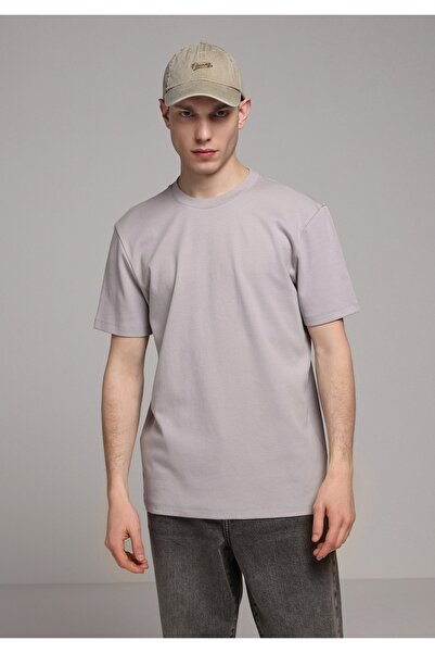 Colin's Regular Fit Round Neck Plain Men's Gray Short Sleeve T-Shirt