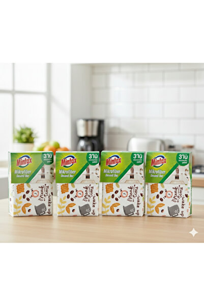 Mintax قماش منقوش من الألياف الدقيقة، عبوة اقتصادية من 3 قطع، 4 قطع