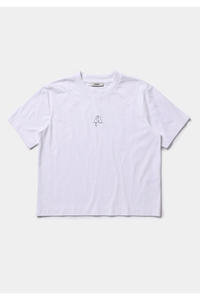 Colin's Boxy Fit Round Neck Printed Women's White Short Sleeve T-Shirt