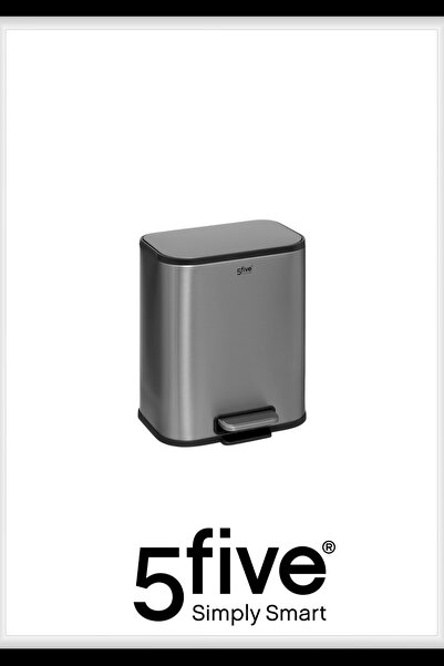 5FIVE Titan 5 L Metal Pedallı Çöp Kovası Çelik Kompakt, Yavaş Kapanma, Kolay ...