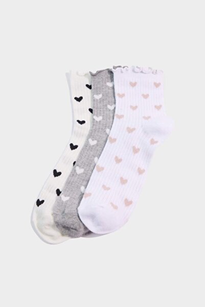 DeFacto Γυναικείες βαμβακερές κάλτσες 3 τεμαχίων G3590AXNS