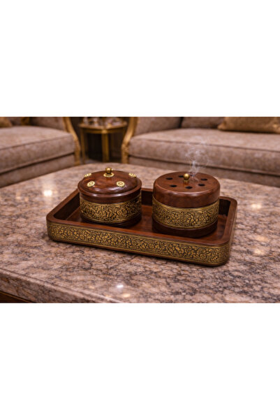 Generic Luxury Indian Wooden Incense Burner Set with Box