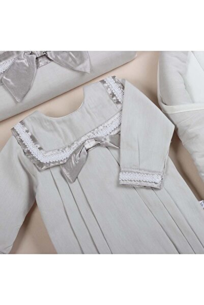 Generic طقم استقبال بناتي ميني جنتل (مدس+ملف+أفرول+بيت رضاعة+قبعة) - 5 قطع - 1