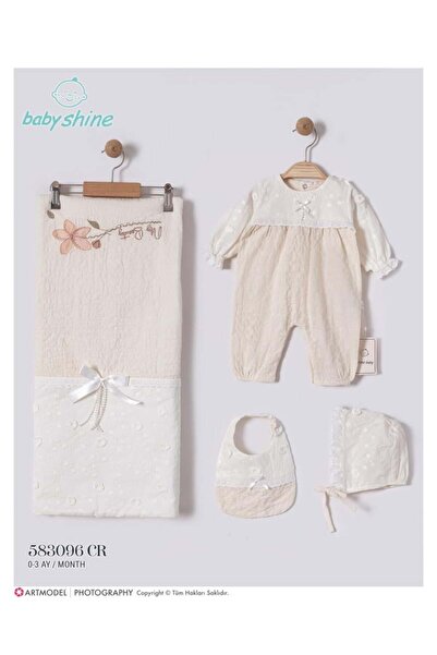 Generic طقم مواليد بناتي 4 قطع من عمر 0 الى 3 اشهر - سكري