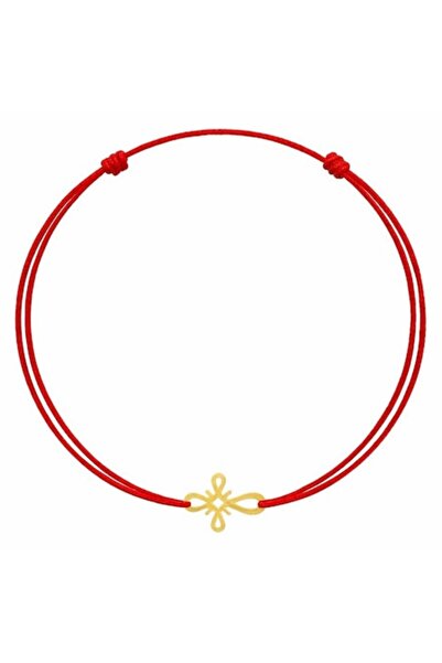 Wild Bracelets Bratara Aur 14k cu charm cruciulita, reglabila si snur de mata...