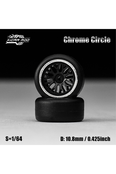 choice2 سيارة نموذجية MMW146 بمقياس 1/64 بعجلات دائرية سوداء وفضية مع إطارات ...