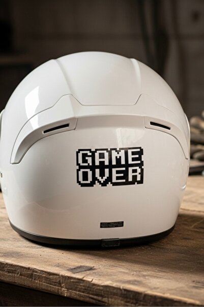Yalıgraf Reklam Tabela ملصق خوذة Game Over مقاوم للماء للدراجات النارية والسي...