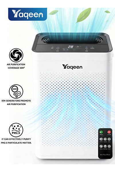 yaqeen Air Purifier For Home Large Room Cover 50m³, Air Cleaner With Ionizer ...