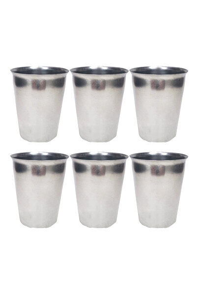 MericLine 6 Pieces Stainless Steel Chrome Cups 9 X 7.5 X 5.5cm (1047)