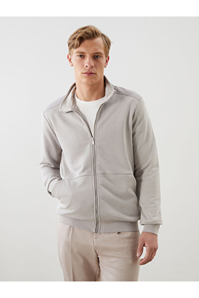 LC Waikiki Nevavm Dik Yaka Long Sleeve Men's Zippered Sweatshirt with a Diffe...